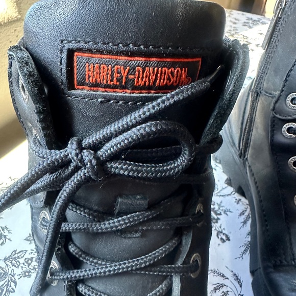 MENS Harley-Davidson Black Leather SIZE 9 Combat Boots with Rugged Sole main image 7